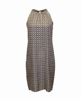 'S Max Mara Printed Dress in Beige Silk