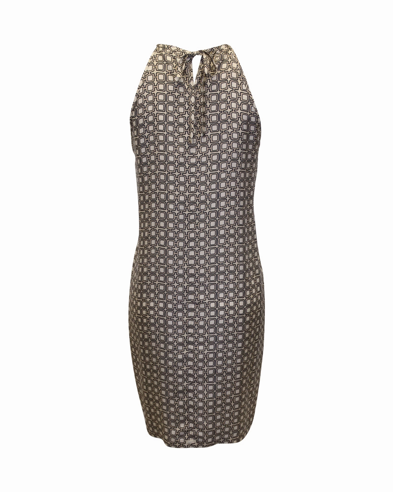'S Max Mara Printed Dress in Beige Silk