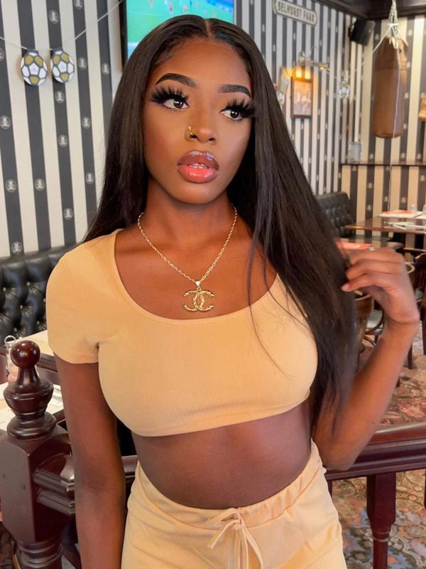 Chinalacewig Silky Straight 5x5 HD Lace Wig And Jerry Curly Wig CD09