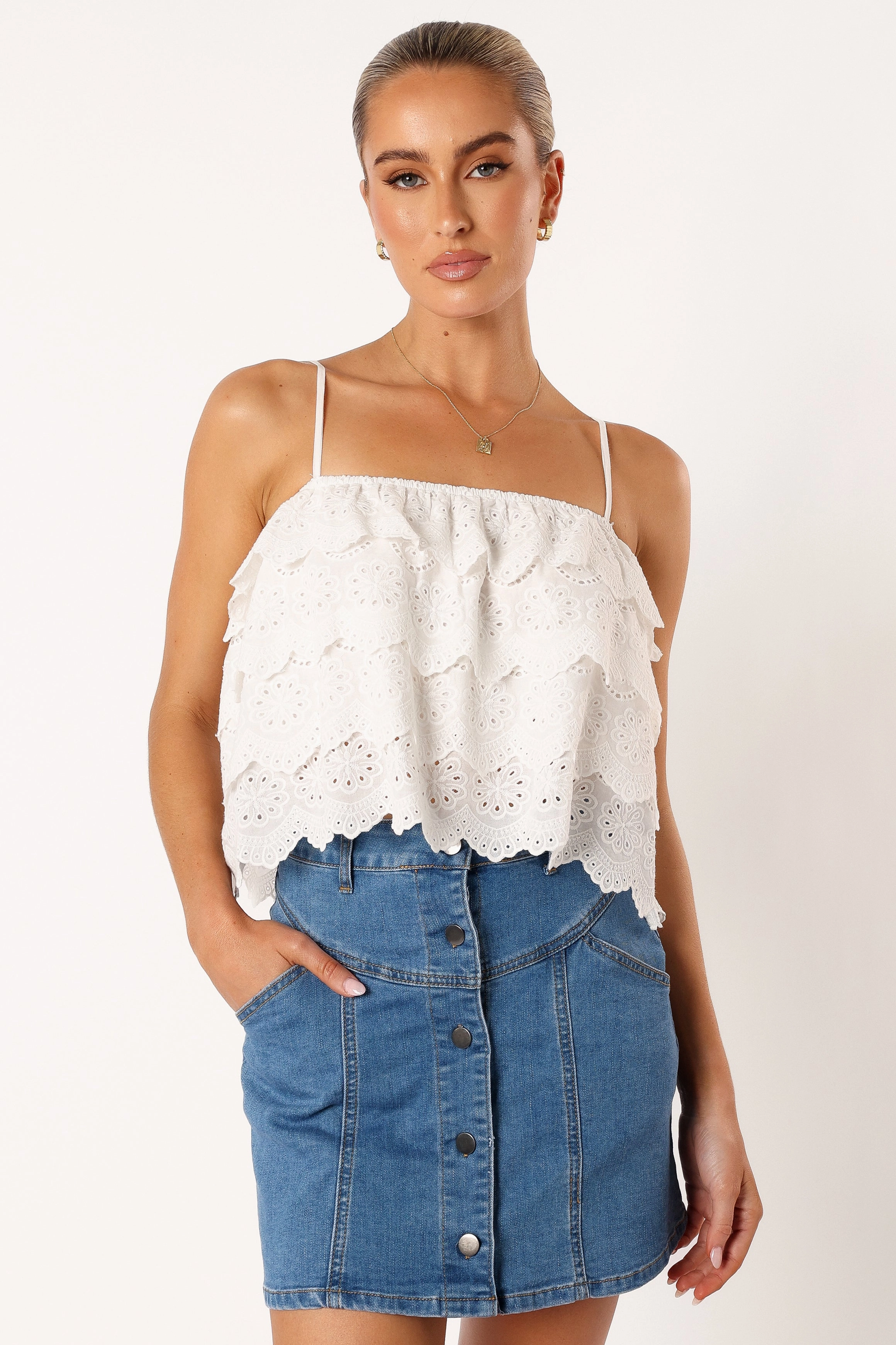 Ebbie Lace Top - White