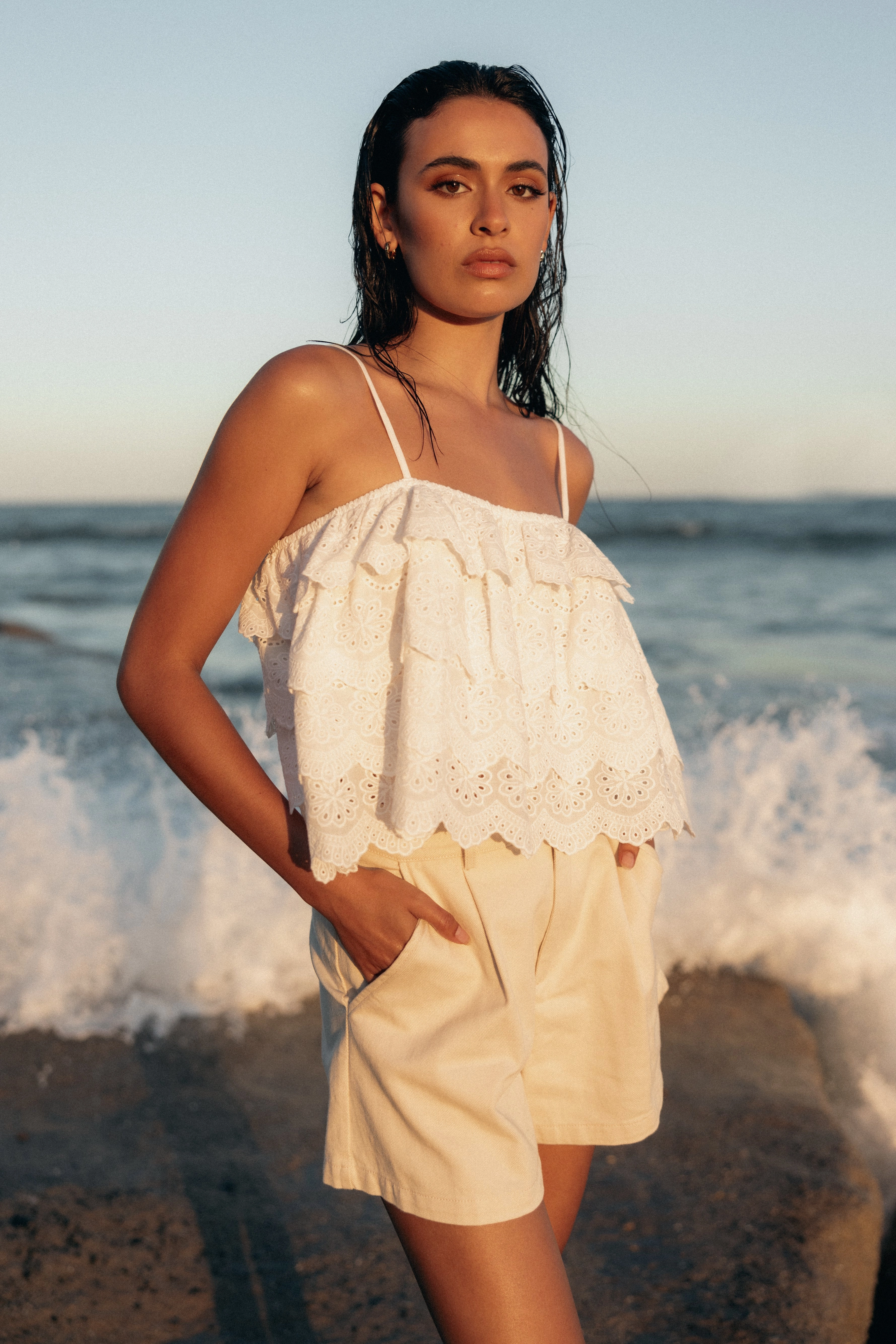 Ebbie Lace Top - White