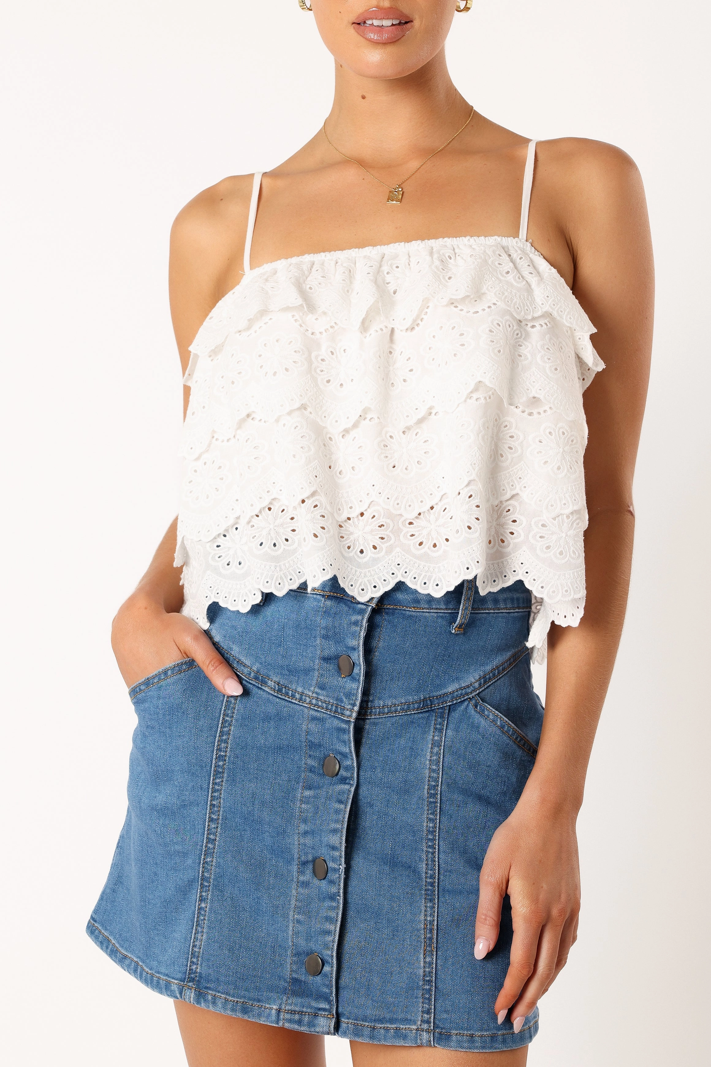 Ebbie Lace Top - White
