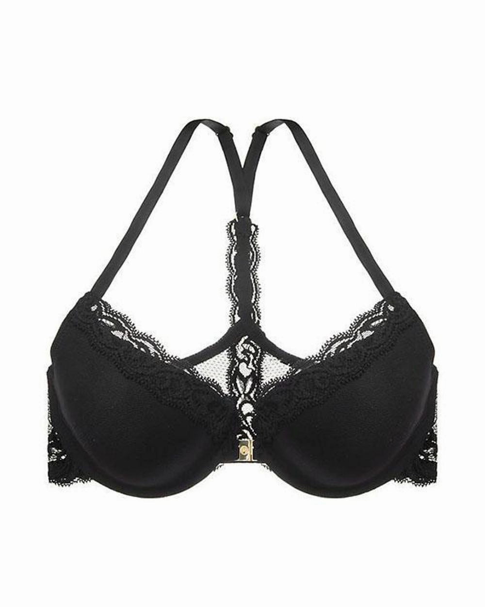 Feathers Front Close T-Back Bra