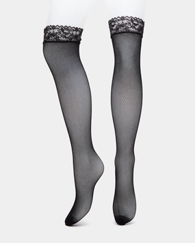 FISHNET OVER THE KNEE TIGHTS BLACK