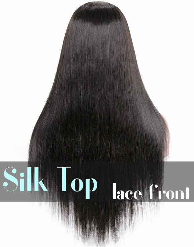 Glueless Silk Top Lace Front Wig: Silky Straight 150% Density Wigs