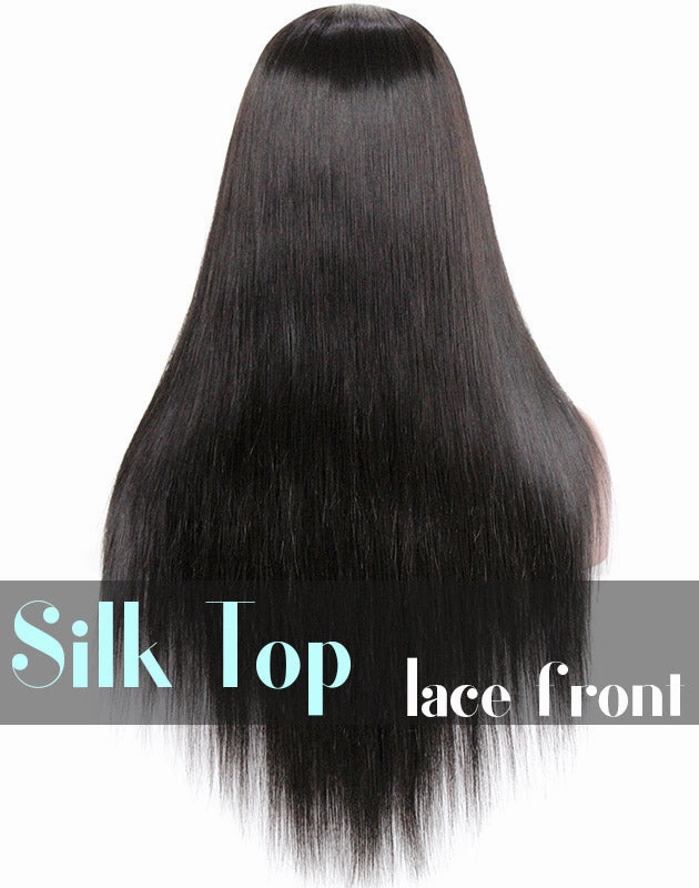 Glueless Silk Top Lace Front Wig: Silky Straight 150% Density Wigs