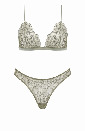 Lila Triangle Bra and Thong Set