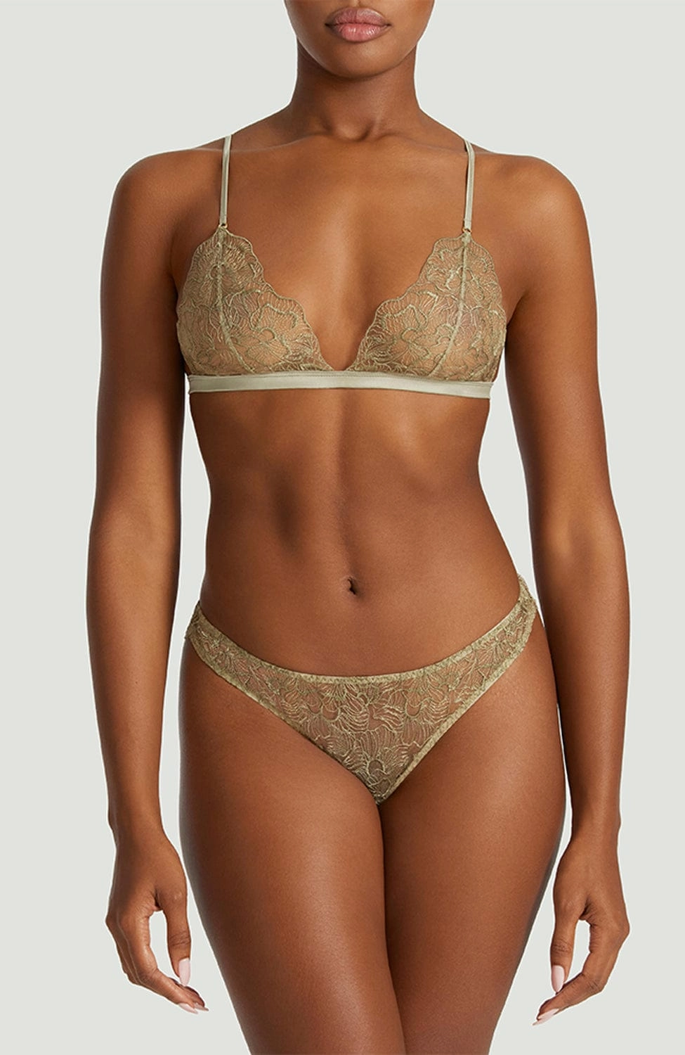 Lila Triangle Bra and Thong Set